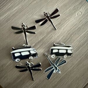 Chic Black and Silver Charms Set
